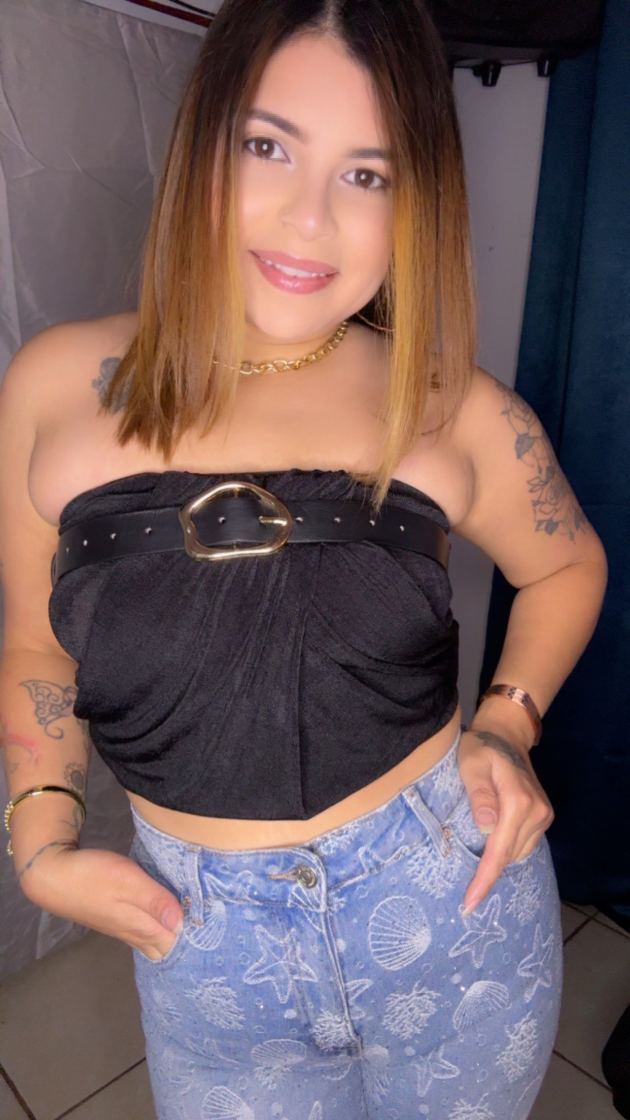Midnight Buckle Top