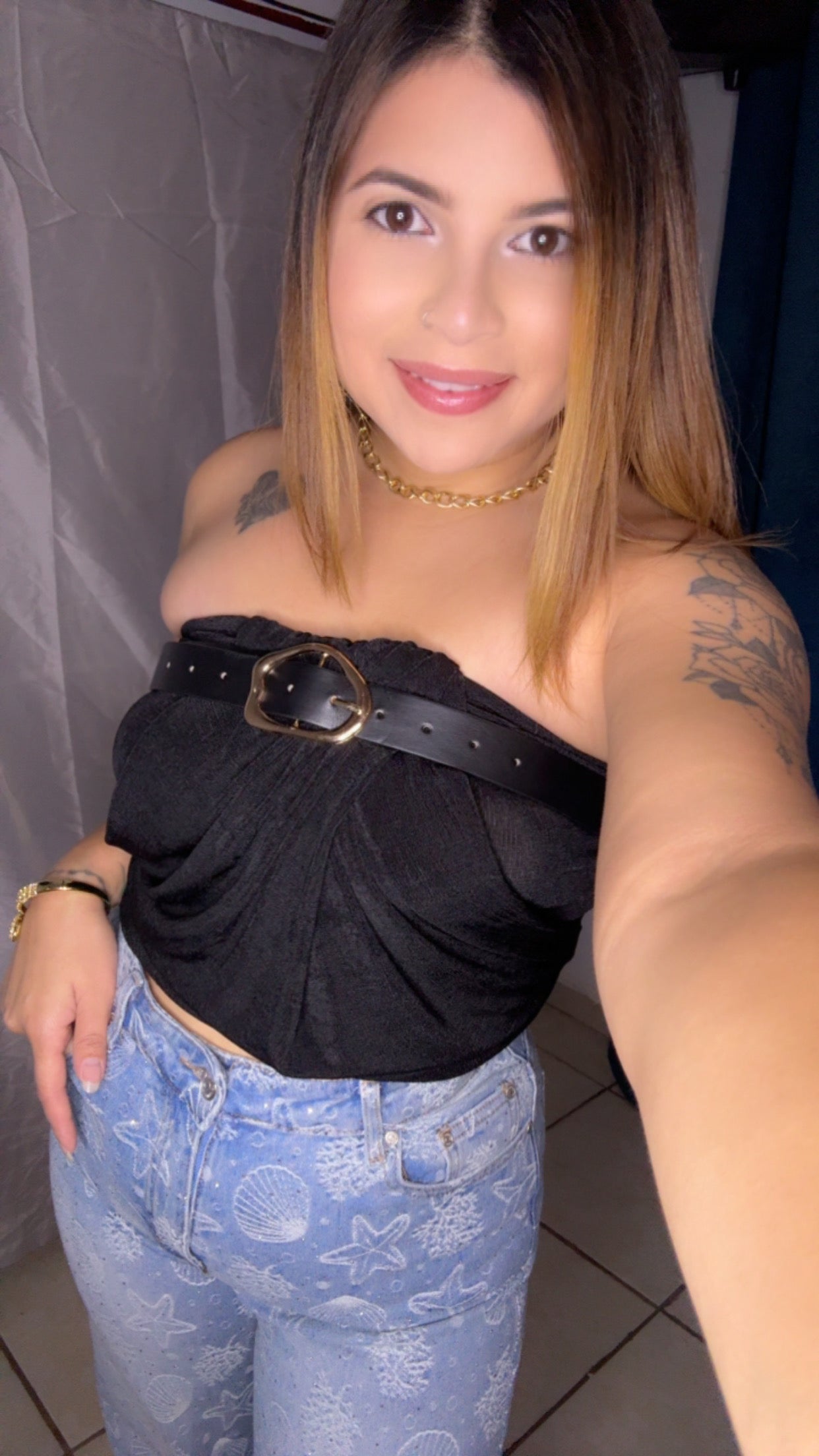 Midnight Buckle Top