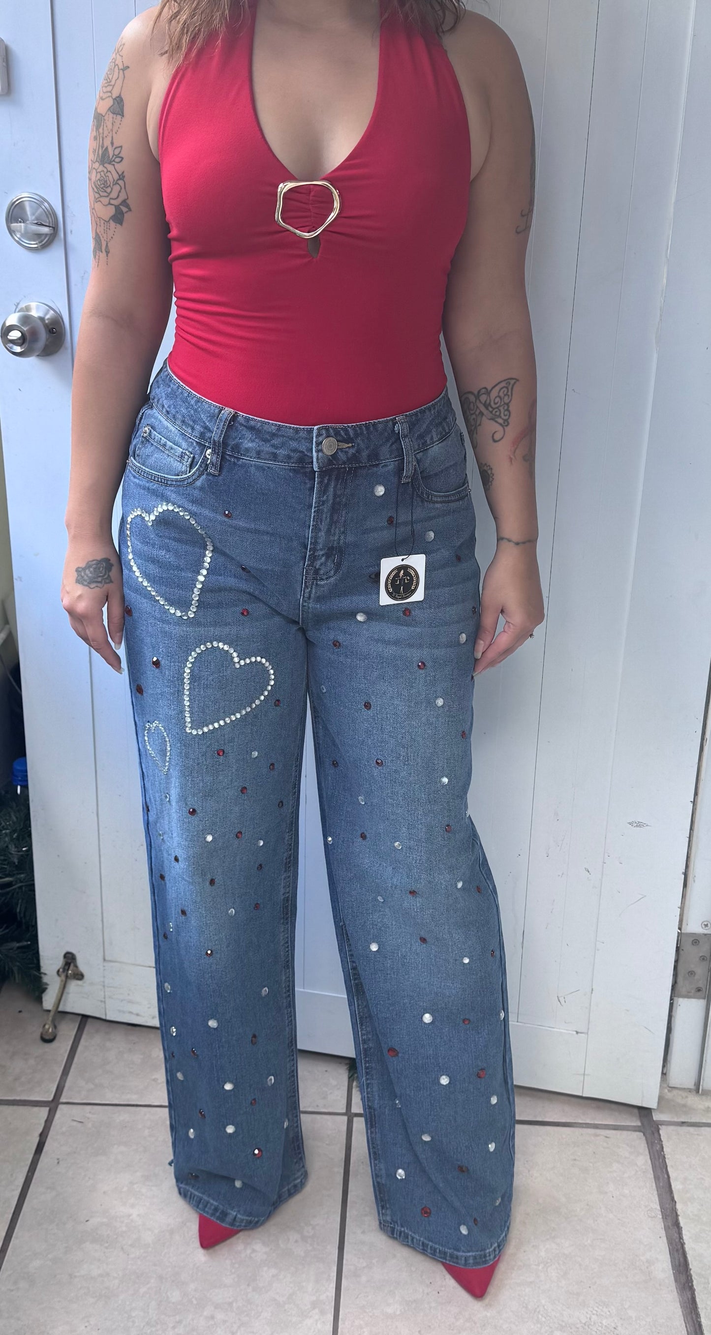 Amor Sparkle Baggy Jeans