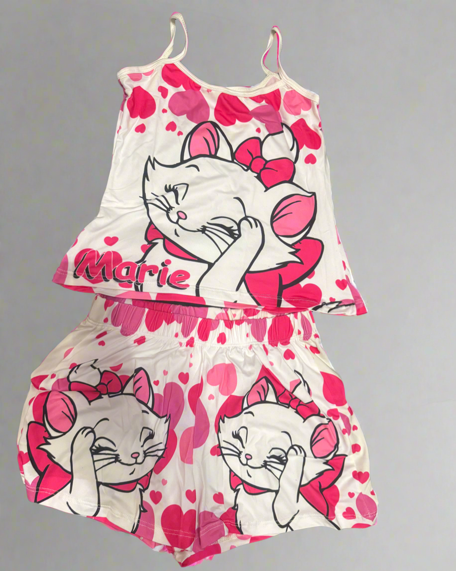 Marie Bow Heart Pajama Set – 2 Piece